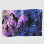 Schaduwvis haai walvis op gradiënt melkwegstelsel  golfhanddoek (Horizontaal)