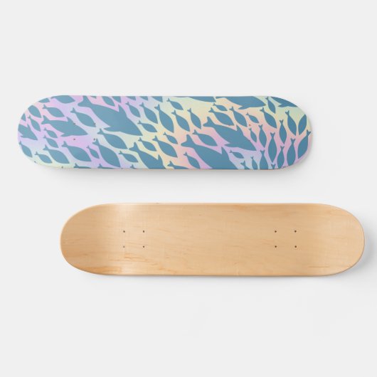 Schaduwvis Haai Walvis op gradiënt melkwegstelsel Skateboard (Horizontaal)