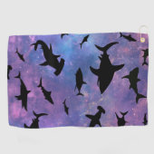 schaduwvishaai op gradiëntmelkweg golfhanddoek (Horizontaal)