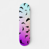 schaduwvishaai op gradiëntmelkweg skateboard (Voorkant)