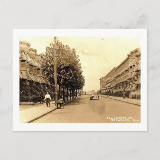 Schaeffer St., Brooklyn, New York Vintage Briefkaart (Voorkant)