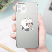 Schaf mit Maus Sticker (Telefoon)