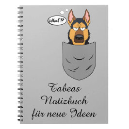 Schäferhund in Brusttasche, lustig Notitieboek