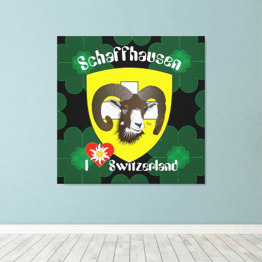 Schaffhausen - Schweiz - Suisse - Leinwand Canvas Afdruk (Insitu (Houten vloer))