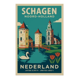 Schagen, Noord-Holland Niederlande Reiseplakat Perfect Poster