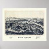 Schaghticoke, NY Panoramic Map - 1889 Poster (Voorkant)