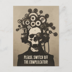 Schakel de complicator Steampunk Overthinking uit Briefkaart