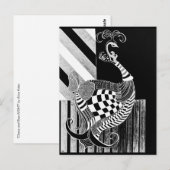 Schaken en Bow NIGHT pauw illustratie Briefkaart (Voorkant / Achterkant)