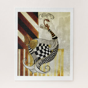 Schaken en Bow  Rustieke pauw illustratie Legpuzzel