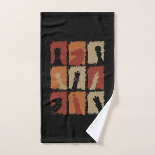 Schaken - Schaakstukken Retro Handdoek