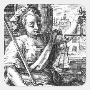 Schalen van het recht vierkante sticker