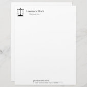 Schalen van het recht (wet) gepersonaliseerd briefhoofd (Voorkant / Achterkant)