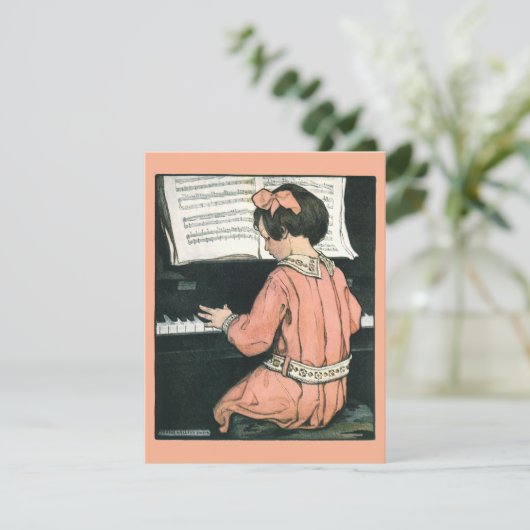 Schalen van Jessie Willcox Smith, Piano Music Girl (Staand voorkant)