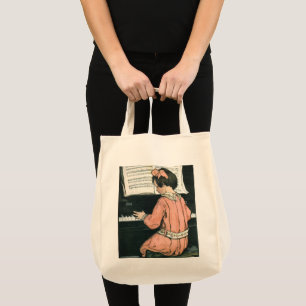 Schalen van Jessie Willcox Smith, Piano Music Girl Tote Bag