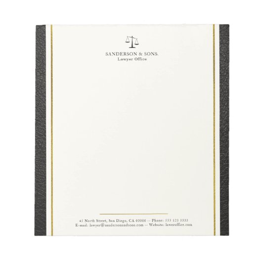 Schalen van juristen kantoor professioneel notitieblok (Voorkant)
