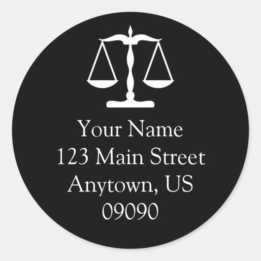 Schalen van Justice Address Label (zwart) (Voorkant)