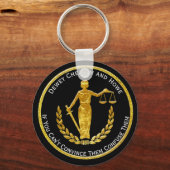 Schalen van justitie personaliseren sleutelhanger (Voorkant)