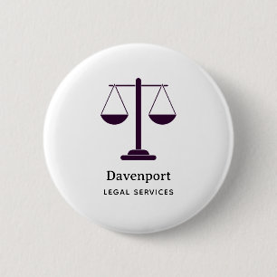 Schalen van Justitie Rechtskundige Dienstverlening Ronde Button 5,7 Cm