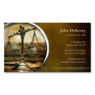 Schalen van Rechtvaardigheid Elegante Vintage Magnetisch Visitekaartje