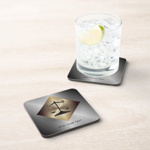 Schalen van rechtvaardigheid in Faux Gold & Silver Bier Onderzetter