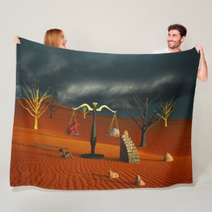 Schalen van Waarheid – Surrealistisch Woestijnsymb Fleece Deken