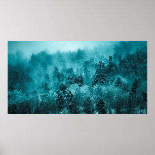 SCHALLOW FOCUS FOTO VAN GROENE BOMEN TIJDENS DAG POSTER