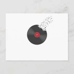 Schallplatte Vinyl Vögel Musik Lied Ton Briefkaart