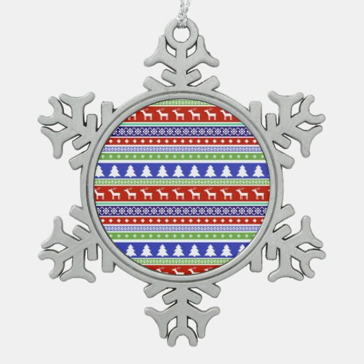 schandalige kerstvoetzool tin sneeuwvlok ornament (Voorkant)