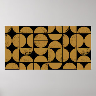 Schandinav: naadloos zwart-wit geometrisch patroon poster