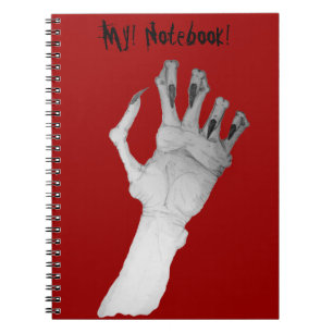Schangbare gruwelijke monsterhand met lange nagell notitieboek