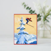 Schansspringen in de bergen briefkaart (Staand voorkant)