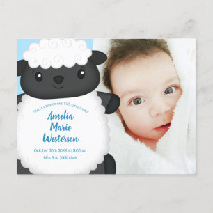 Schapen Baby shower Boerderij Blue Boy Briefkaart