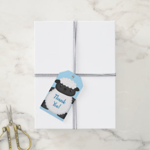Schapen Baby shower Boerderij Blue Boy Cadeaulabel