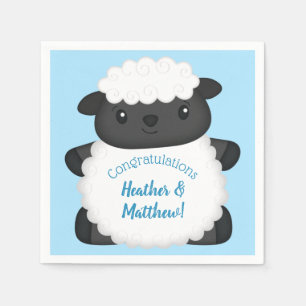 Schapen Baby shower Boerderij Blue Boy Servet