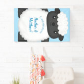 Schapen Baby shower Boerderij Blue Boy Spandoek (Insitu)
