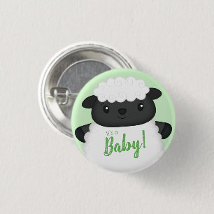 Schapen Baby shower Boerderij Ronde Button 3,2 Cm