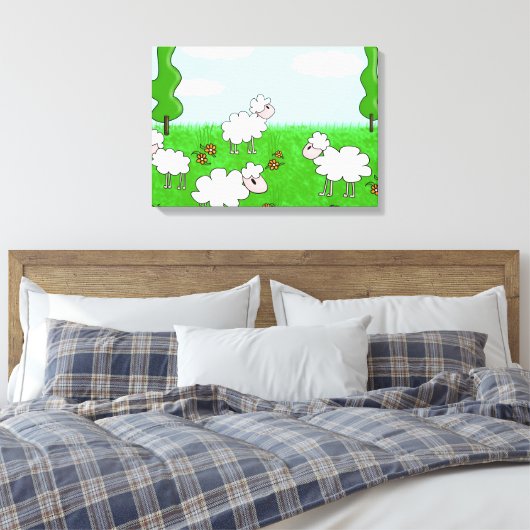 Schapen Canvas Afdruk (Insitu (Slaapkamer))