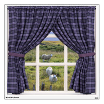 Schapen- en graslandillusie van het Fake Window me