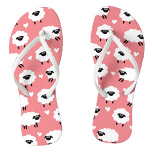 Schapen en hart - Roze Teenslippers