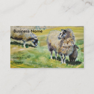 Schapen en lamsschildering Boer Visitekaartjes
