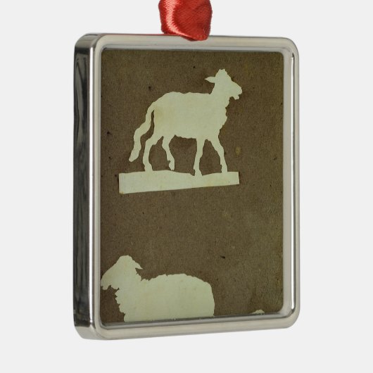 Schapen en schapen met lammeren metalen ornament (Rechts)