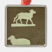 Schapen en schapen met lammeren metalen ornament (Voorkant)