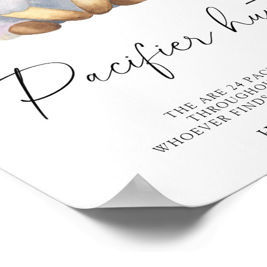 Schapen - fopspeenjacht baby shower spel poster (Hoek)