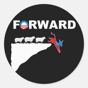 SCHAPEN GAAN VOORUIT RONDE STICKER