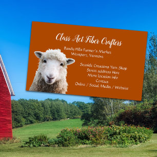 Schapen Gezicht Wol Garen Fiber Arts Craft Shop Visitekaartje