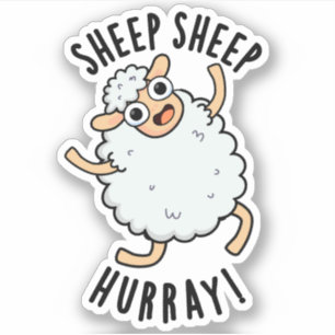 Schapen Hoera Funny Animal Pun Sticker