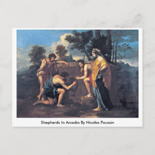 Schapen in arcadia door Nicolas Poussin Briefkaart