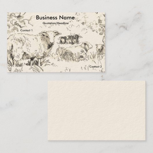 Schapen in boomgaard Tekenen Visitekaartjes (Voorkant / Achterkant)