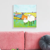 Schapen in de Meadow Canvas Afdruk (Insitu (Woonkamer))