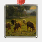 Schapen in een Landelijk Landschap (door Rosa Bonh Metalen Ornament (Voorkant)